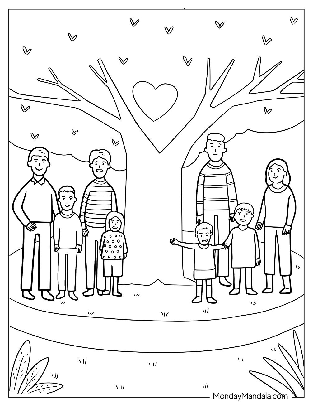 Extended Family Coloring Pages Free Easy To Print Family Coloring