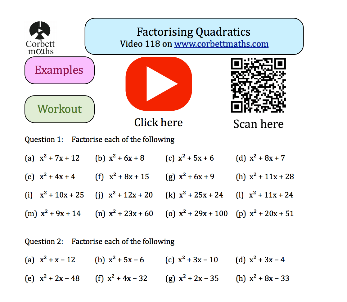 Factor Quadratic Worksheet Solving Quadratic Equations Factoring