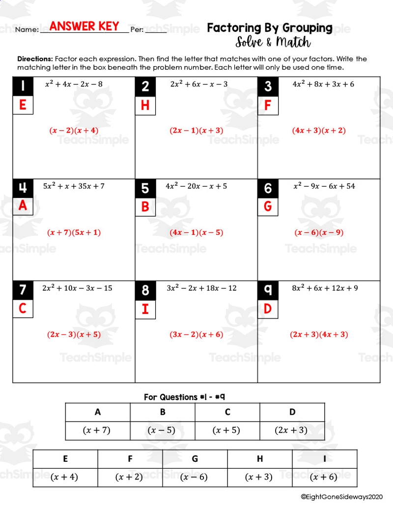 Factoring By Grouping Worksheet Math Monks Worksheets Library