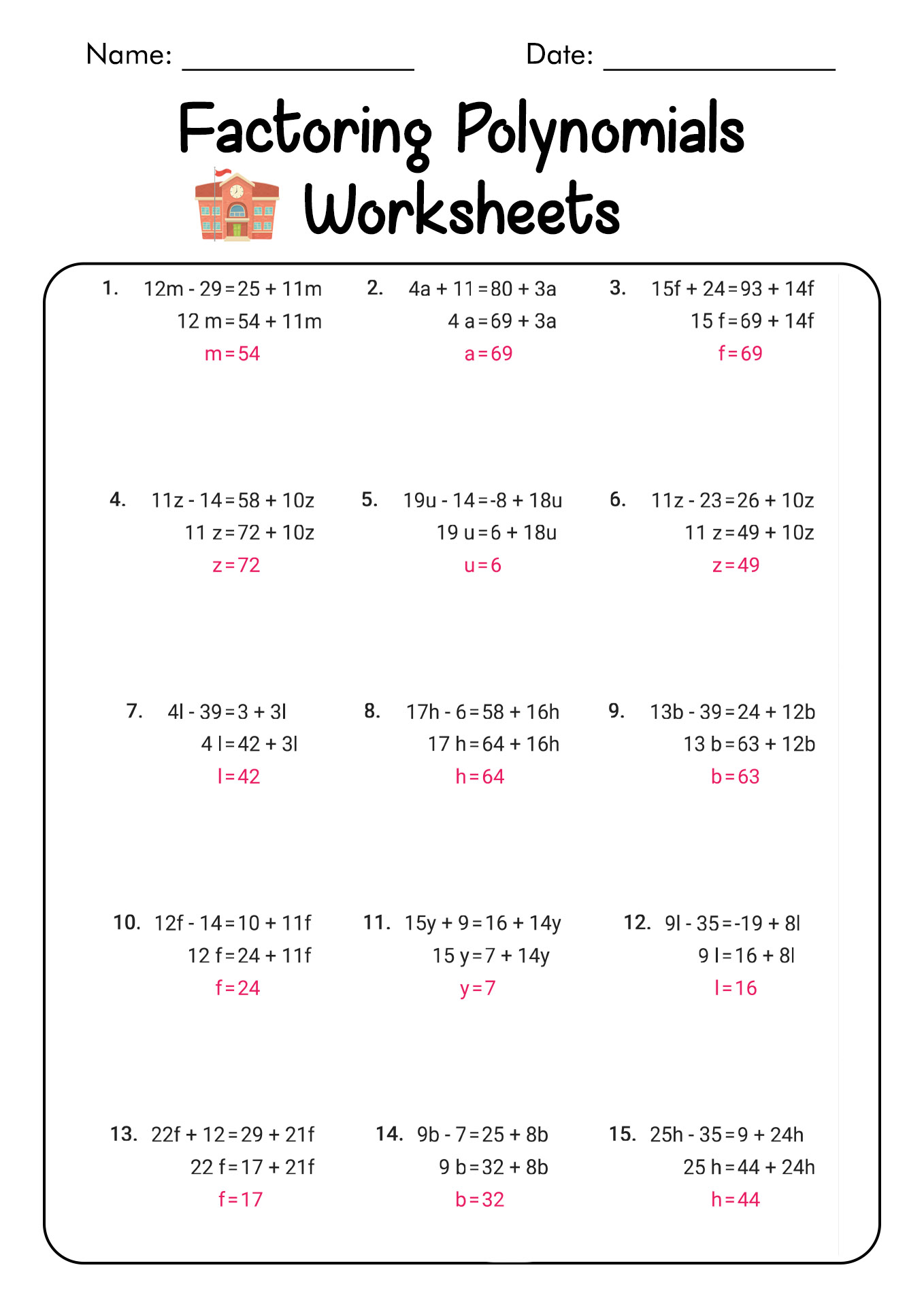 Factoring Polynomials Worksheet With Solutions FactorWorksheets Factoring Polynomials Worksheet With Solutions FactorWorksheets
