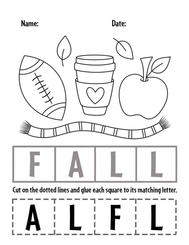 Fall Printable Worksheets For Preschool Preschool Coloring Printables 