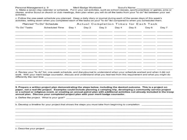 Family Life Merit Badge Worksheet Db excel