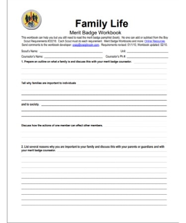 Family Life Merit Badge Worksheet The Ultimate Guide To Boy Scouts Of Family Life Merit Badge Worksheet The Ultimate Guide To Boy Scouts Of