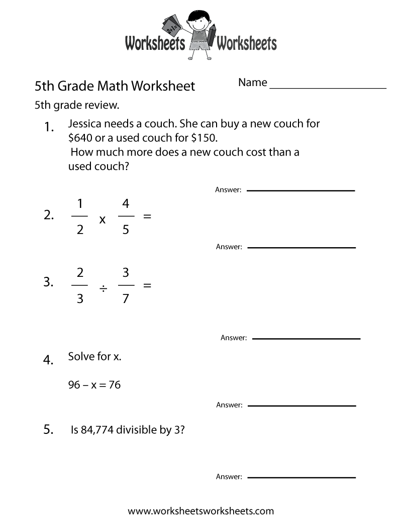 Fifth Grade Math Practice Worksheet Worksheets Worksheets Fifth Grade Math Practice Worksheet Worksheets Worksheets