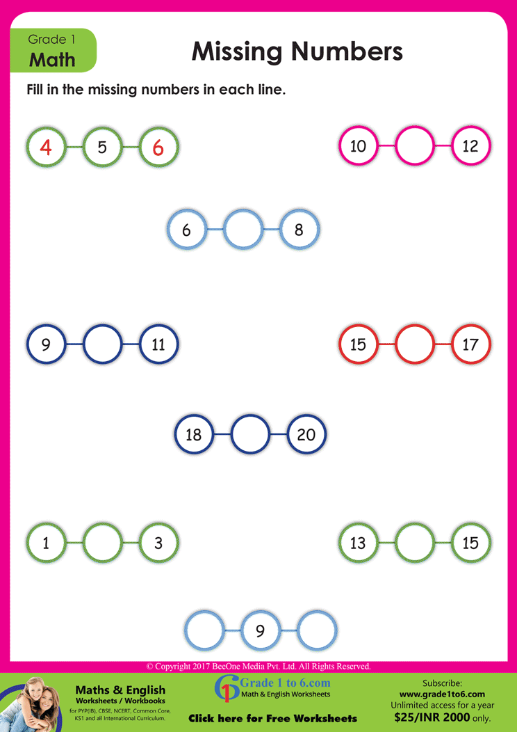 Fill The Missing Numbers Math Worksheets MathsDiary Fill The Missing Numbers Math Worksheets MathsDiary