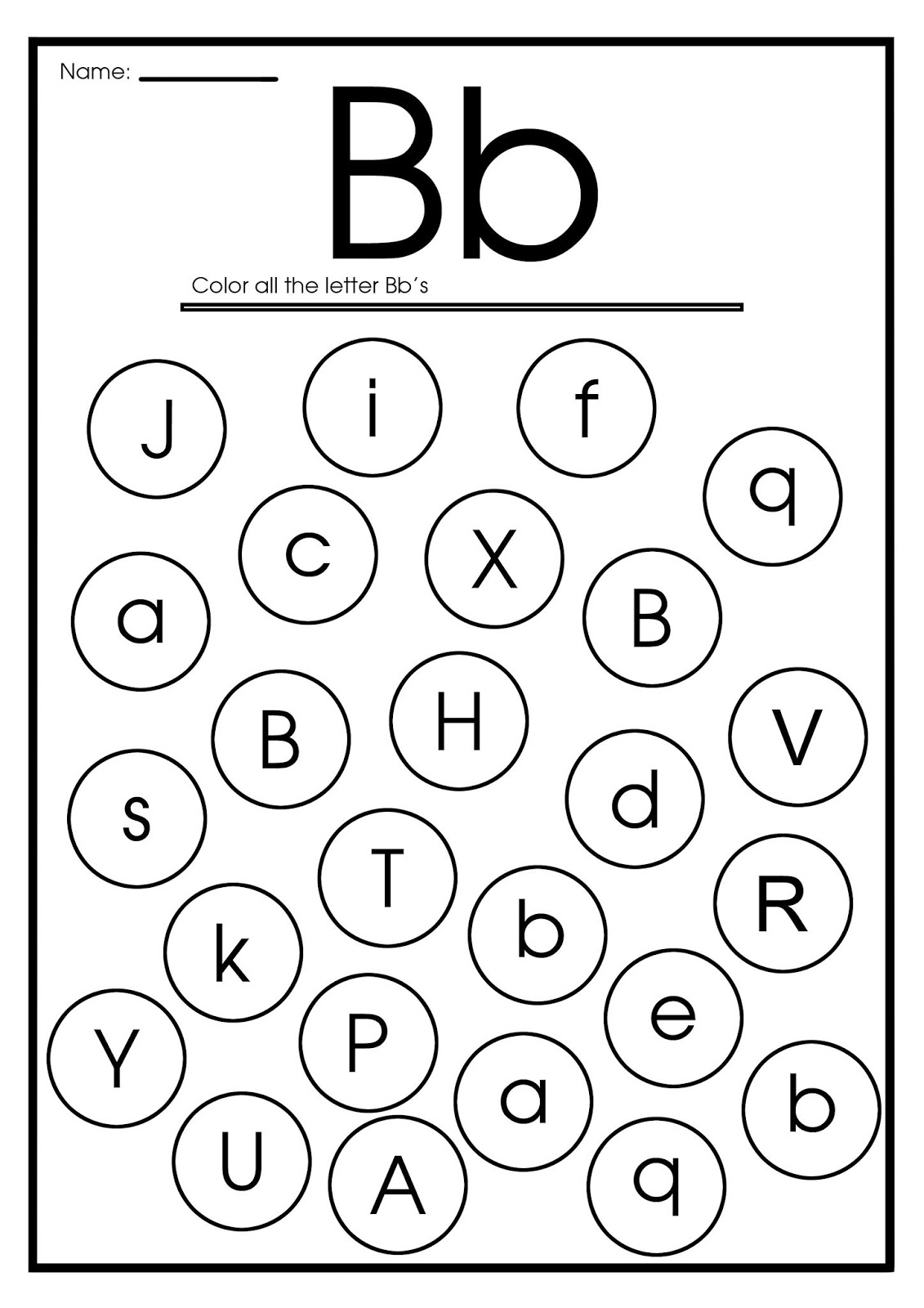 alphabet b worksheet