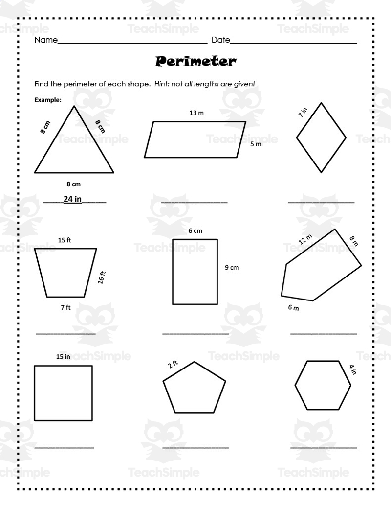 Finding Area And Perimeter Worksheet By Teach Simple Finding Area And Perimeter Worksheet By Teach Simple