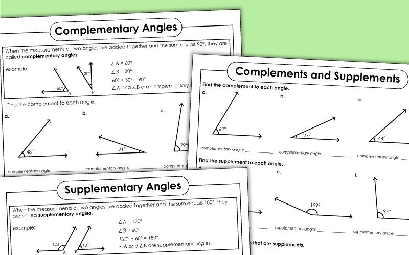 Finding Complementary And Supplementary Angles Worksheet Download 