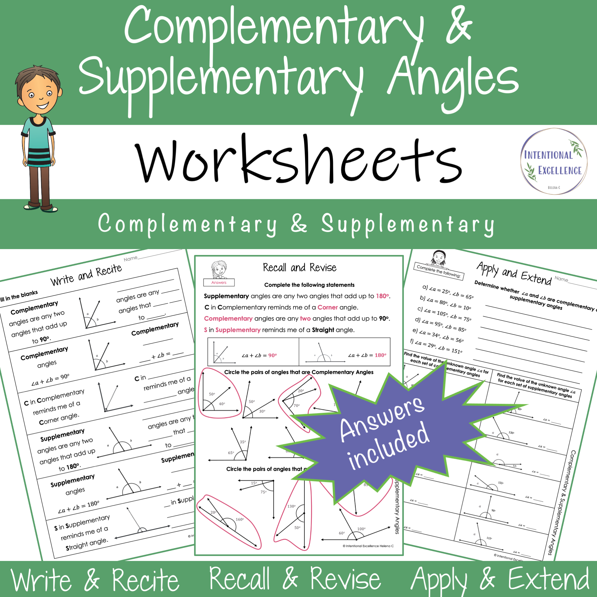 Finding Complementary And Supplementary Angles Worksheet Download