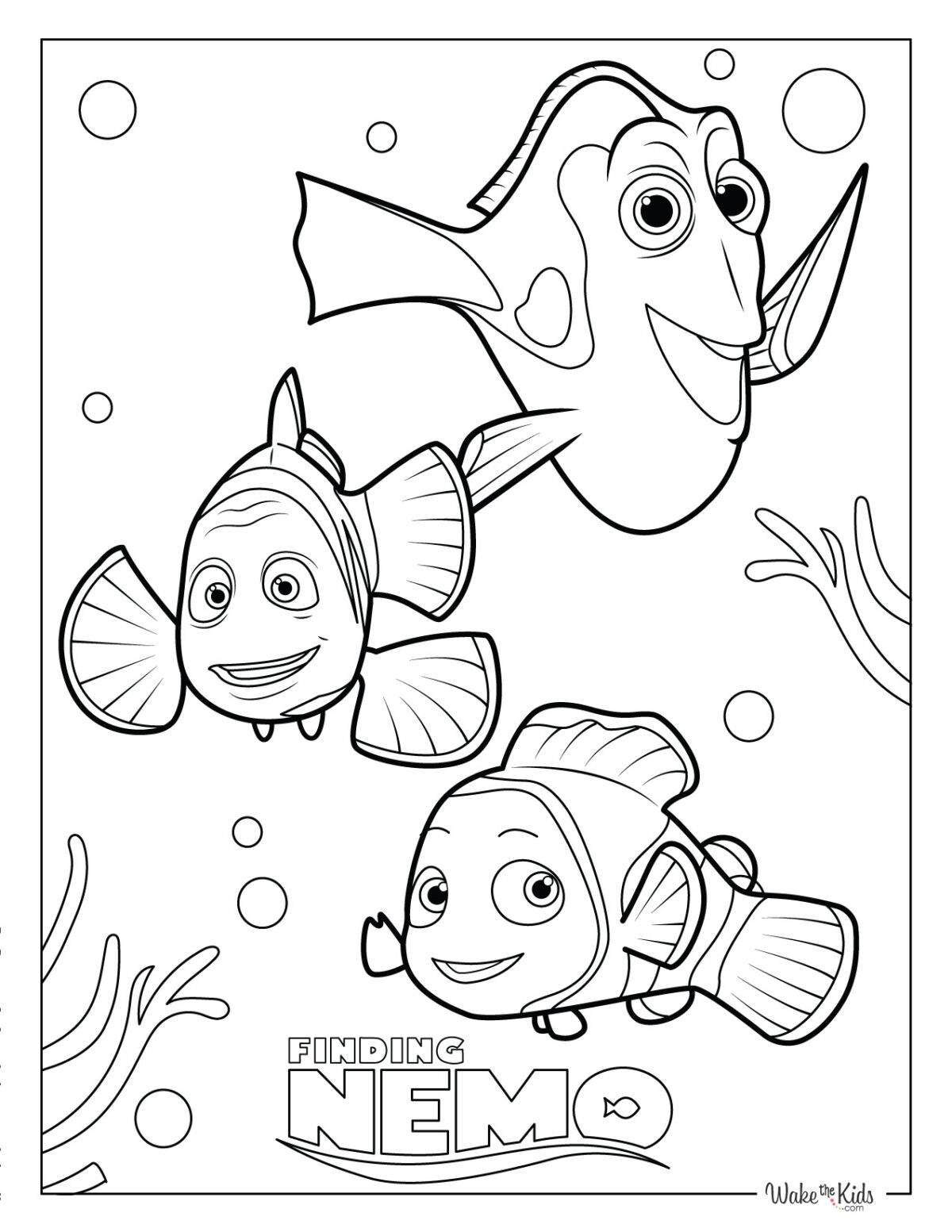 Finding Nemo Coloring Pages Free Printable PDFs WakeTheKids