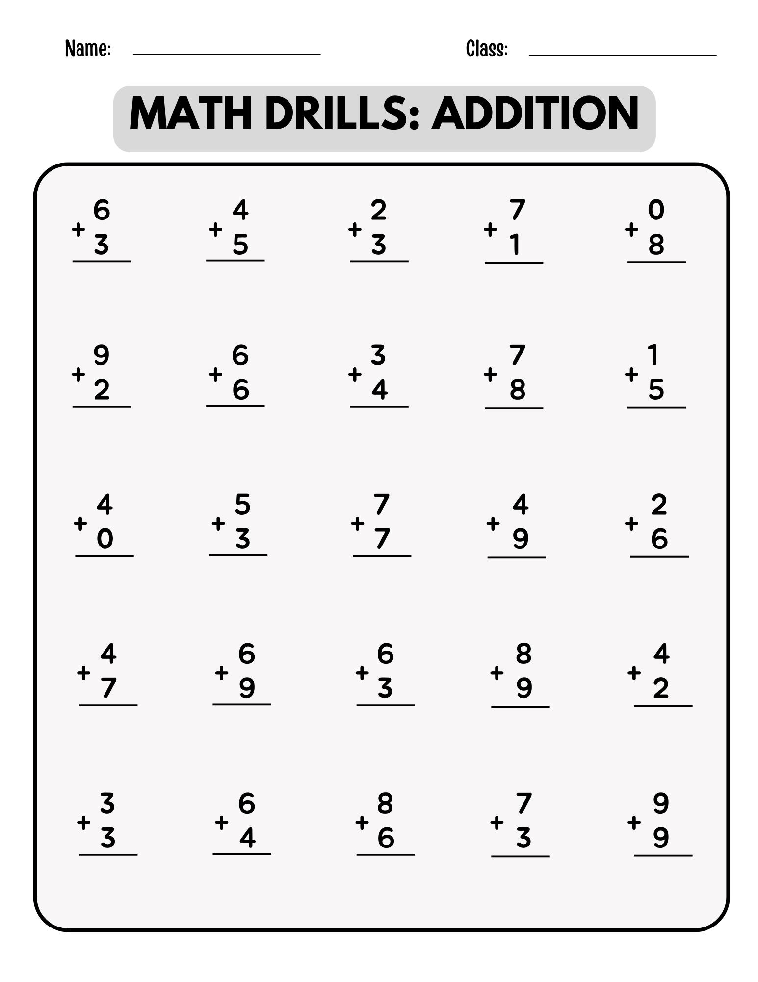 First Grade Addition Subtraction Worksheets Activities Math Place 