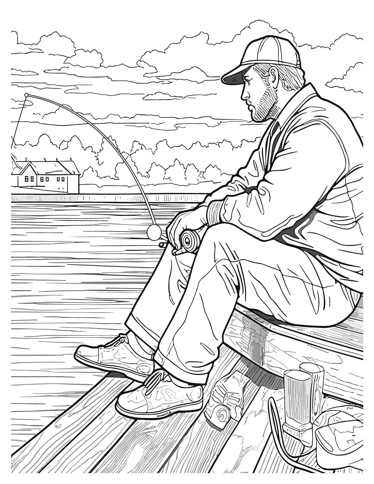 Fishing Coloring Pages Reel In Fun With Printable Designs