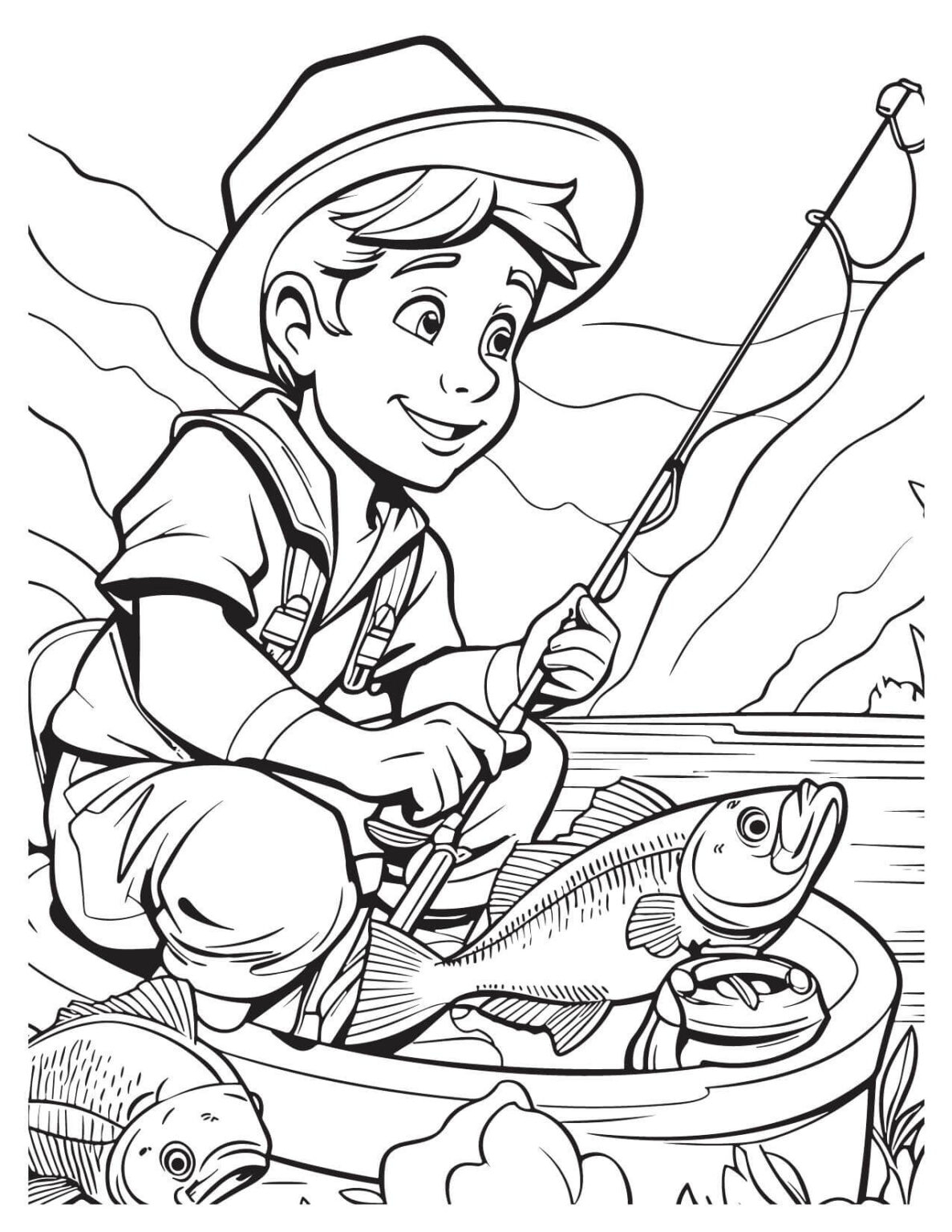 Fishing Coloring Pages Reel In Fun With Printable Designs