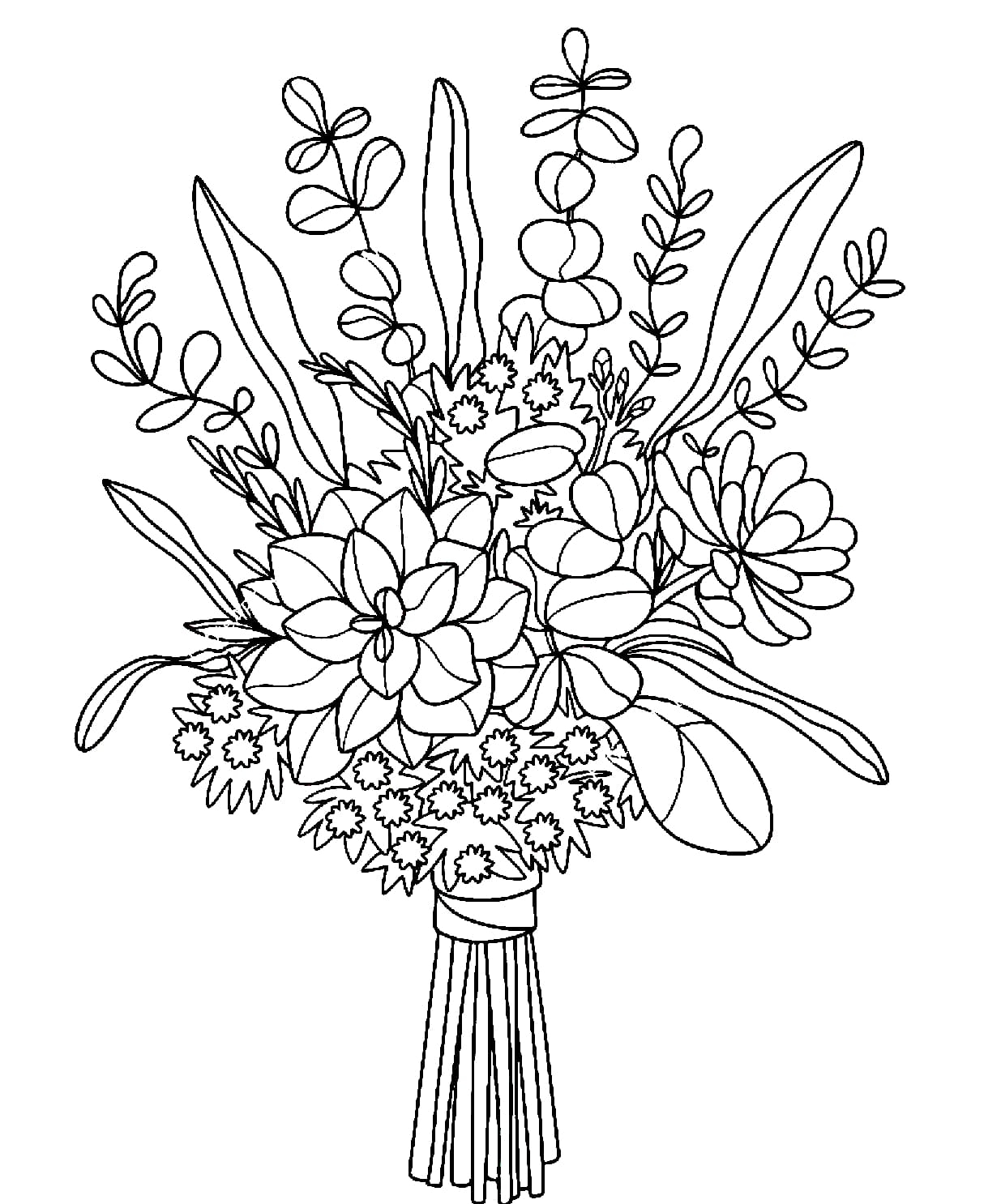 Flower Bouquet Coloring Pages Printable Coloring Pages