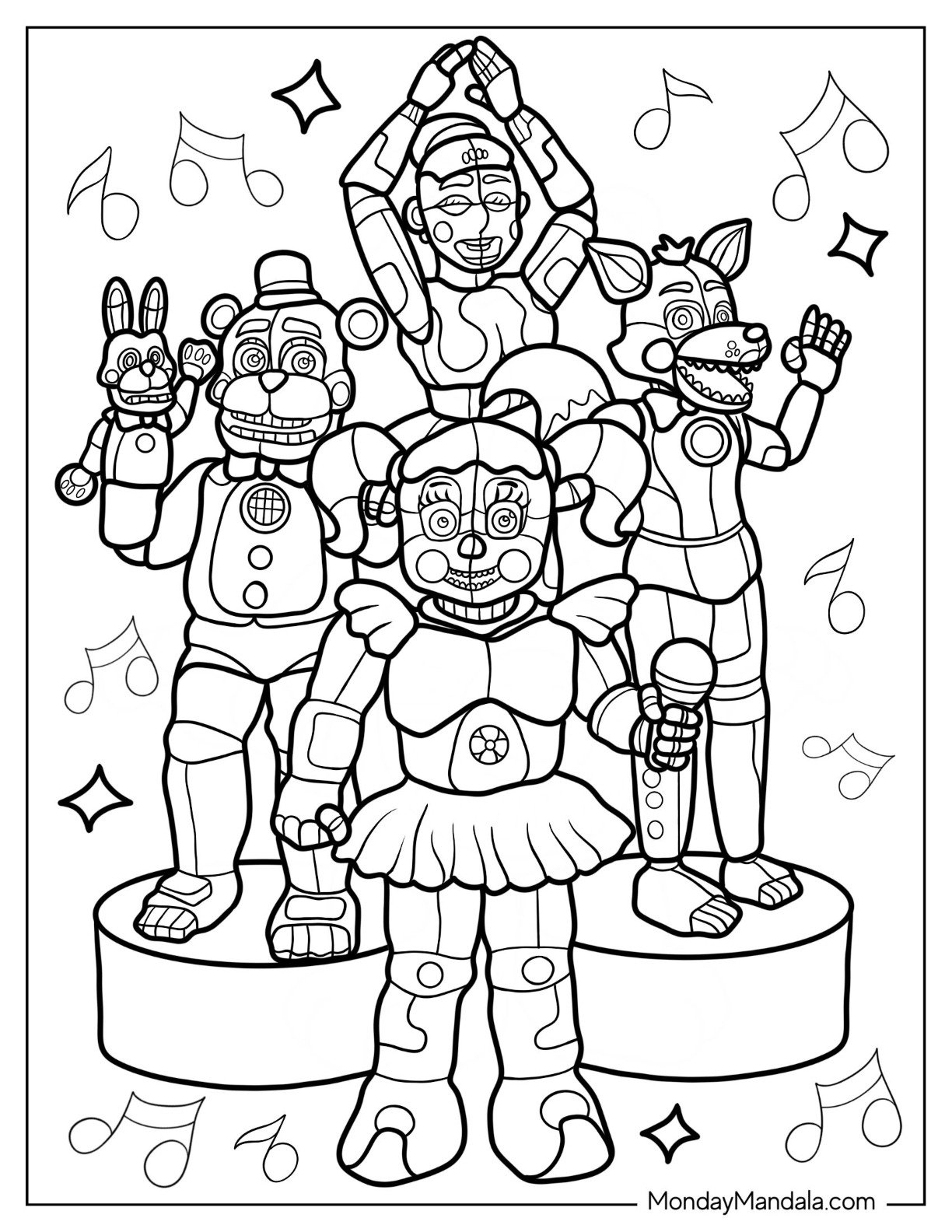 Fnaf 6 Coloring Pages Five Nights At Freddy 39 s Coloring Pages Print