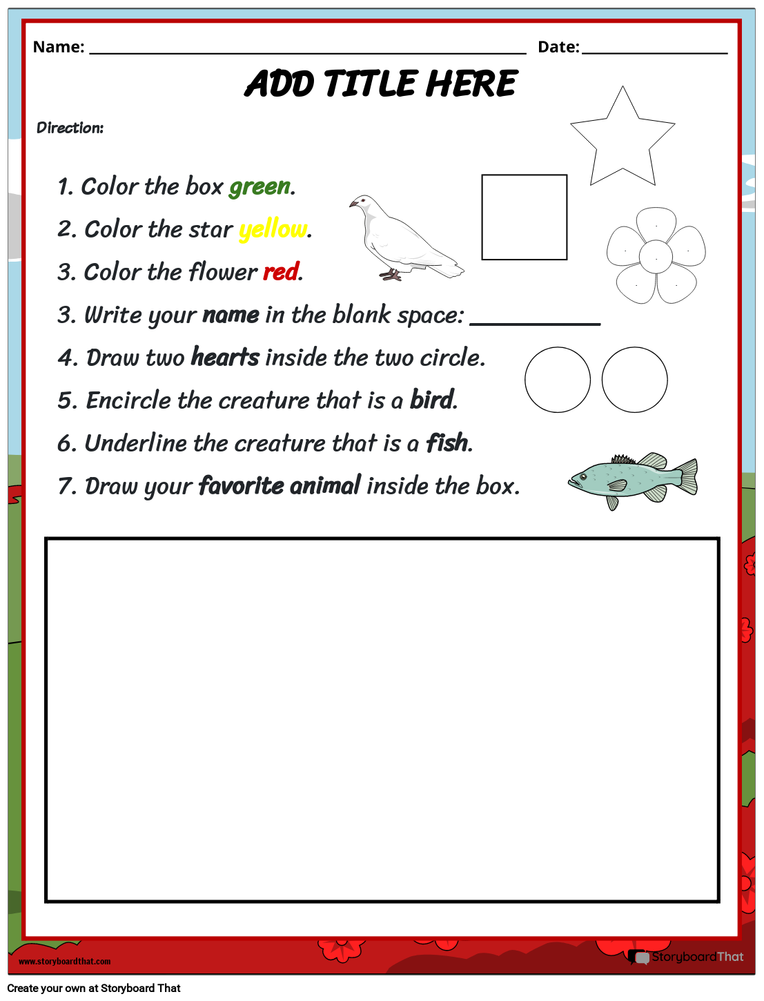 Following Simple Written Directions Worksheet Worksheets Library