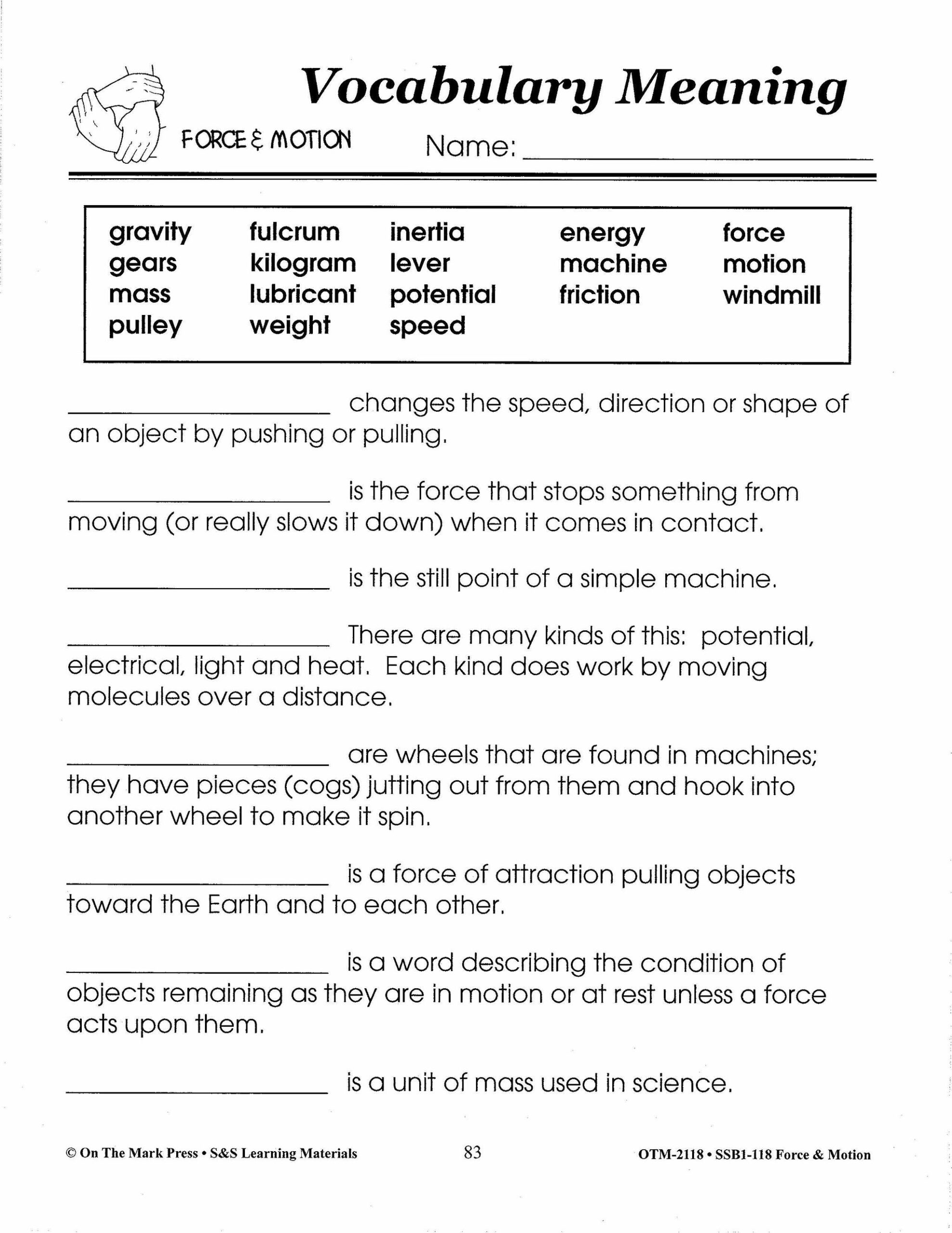 Force And Motion Worksheets Elementary Nest Worksheets Library