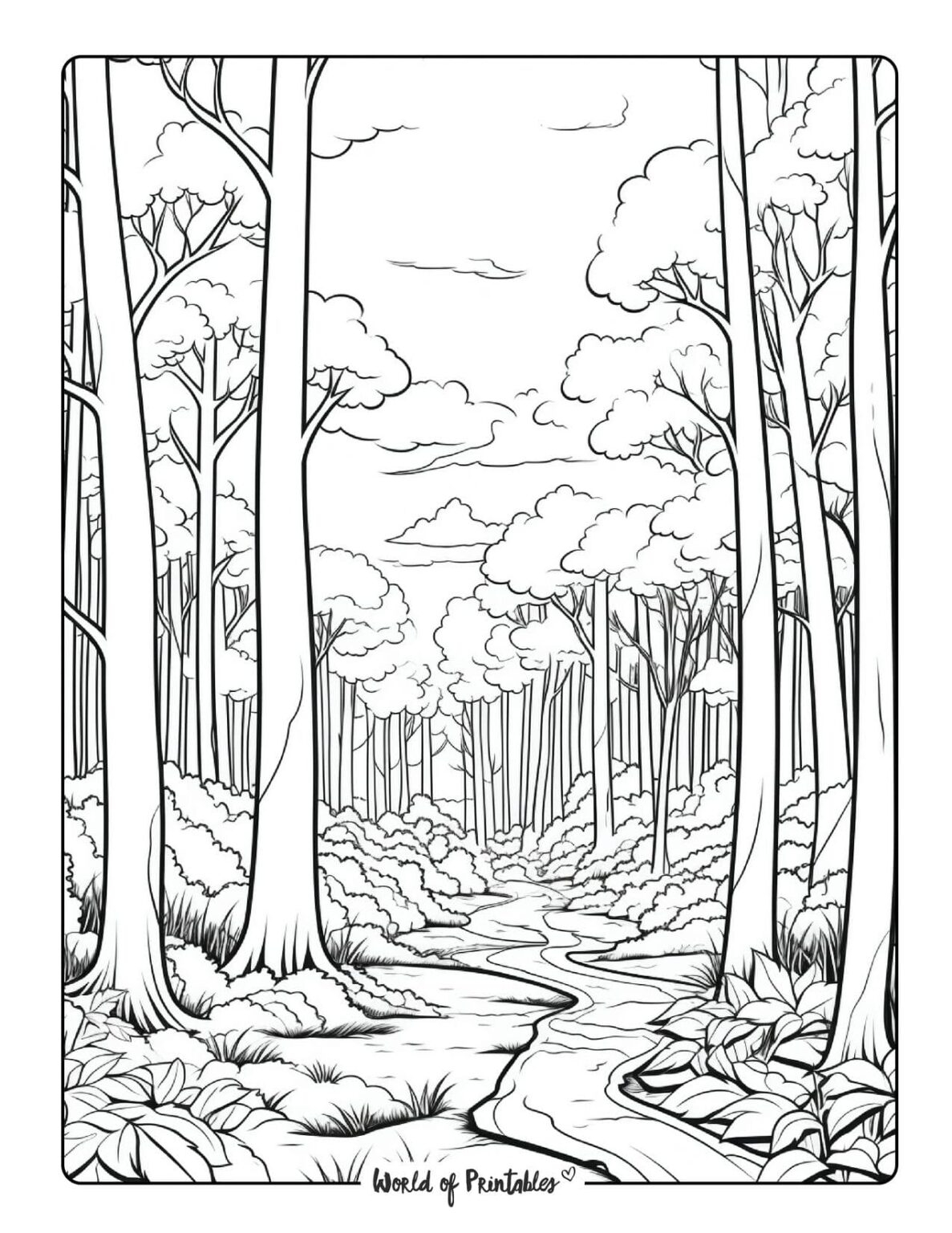 Forest Coloring Pages World Of Printables