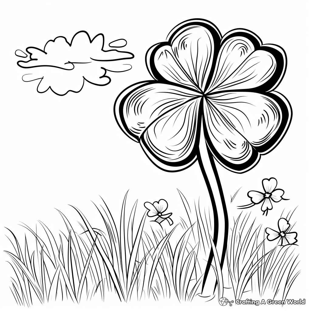 Four Leaf Clover Coloring Pages Free Printable Four Leaf Clover Coloring Pages Free Printable