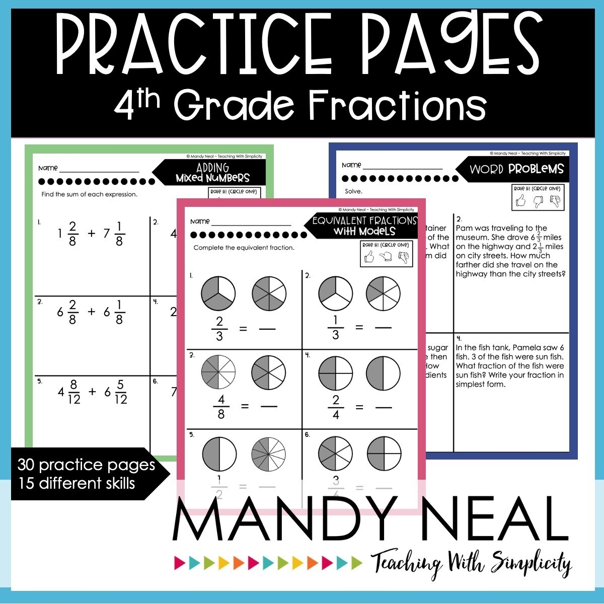 Fourth Grade Fraction Worksheets Printable