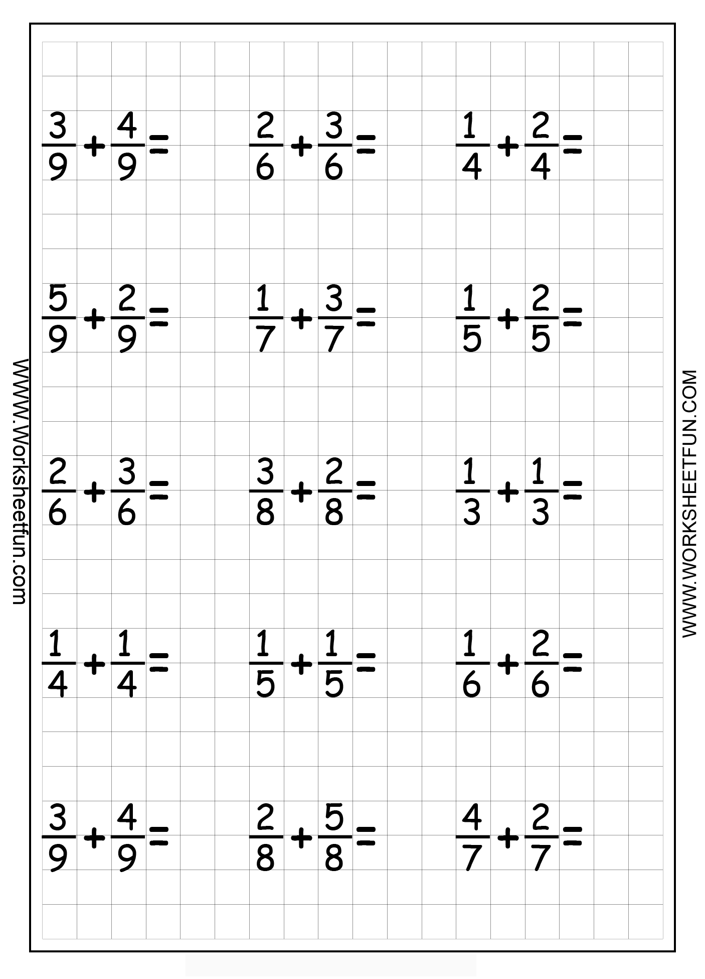 Fraction Addition 5 Worksheets FREE Printable Worksheets Worksheetfun
