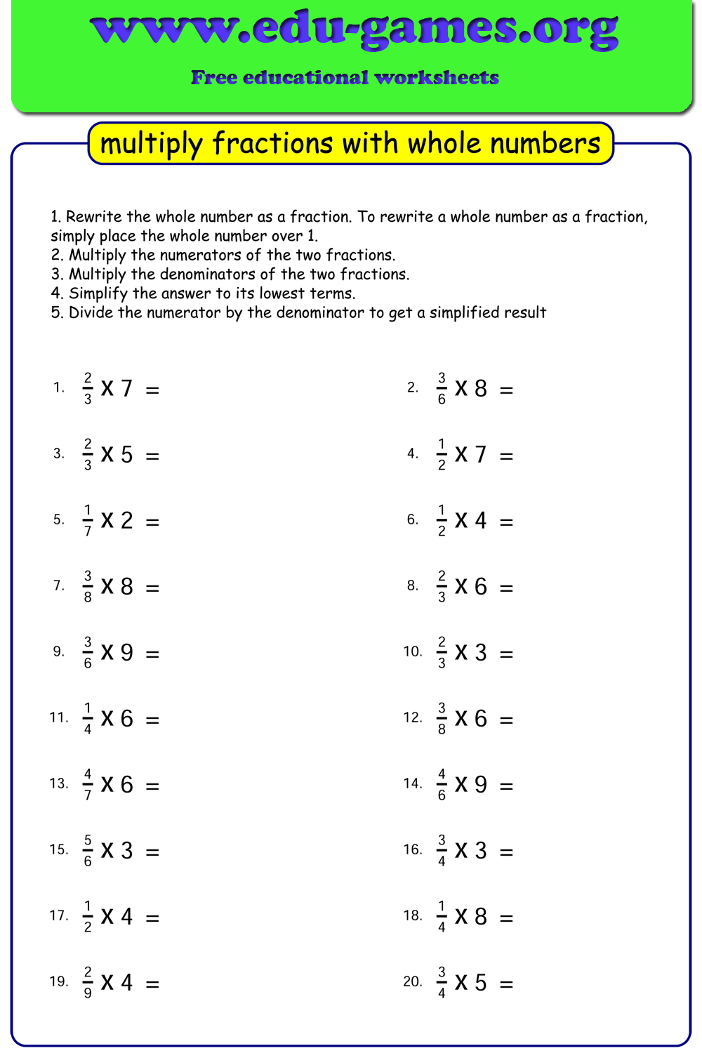 Fractions Multiplication Worksheets Multiplication Worksheets Fractions Multiplication Worksheets Multiplication Worksheets