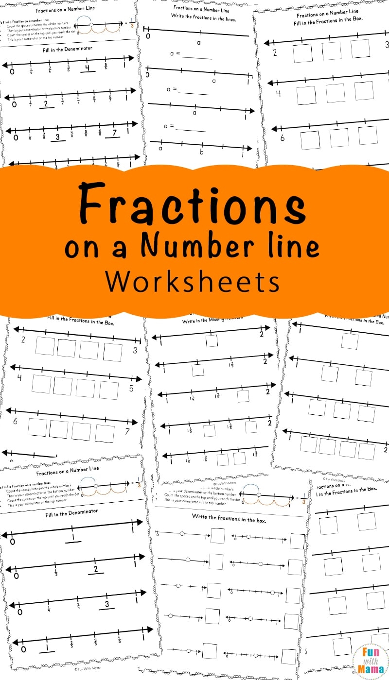 Fractions On A Number Line Worksheets Fun With Mama