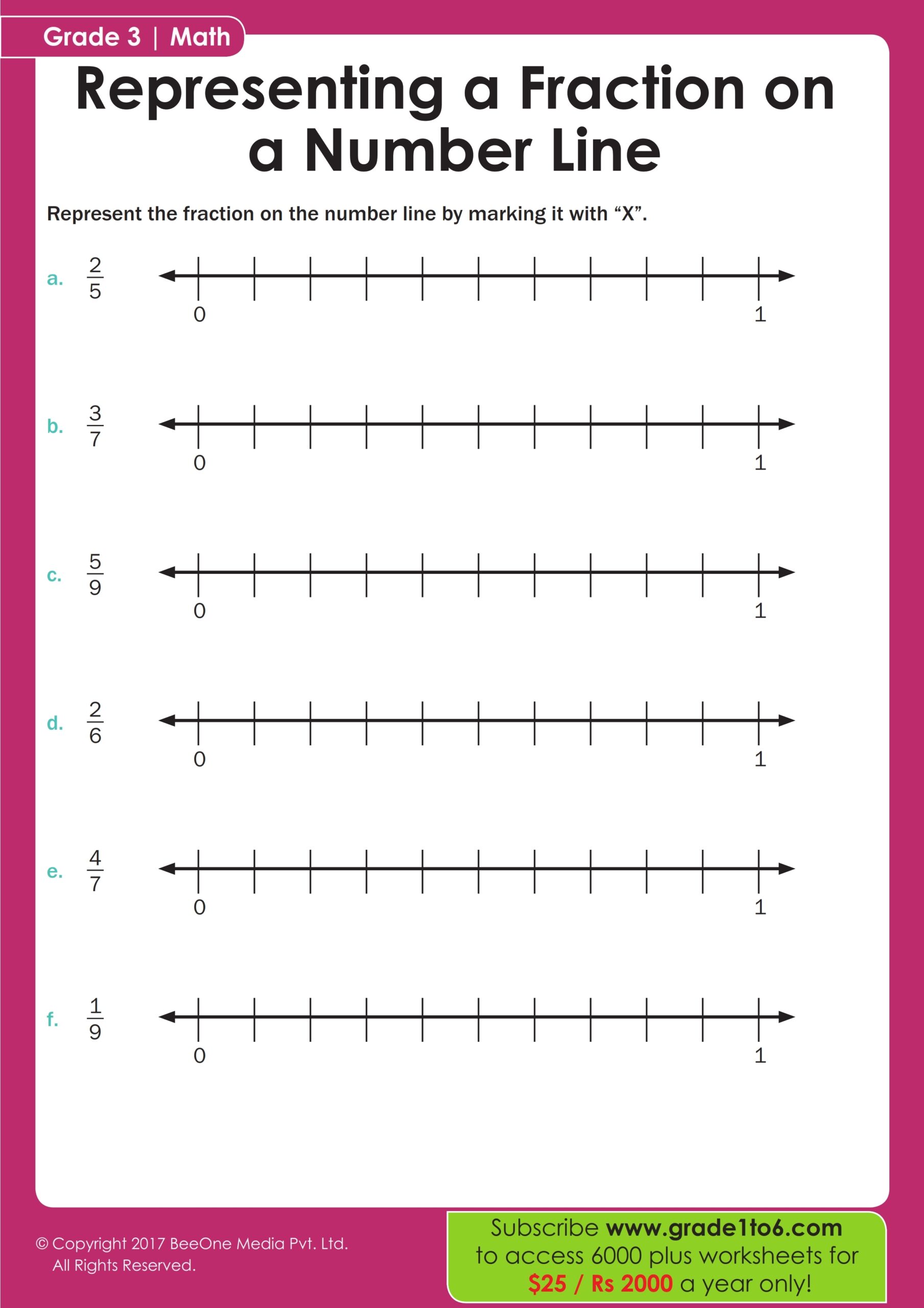 Fractions On A Number Line Worksheets Library