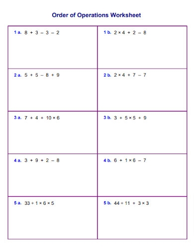 FREE 34 Order Of Operations Worksheet Samples Word PDF FREE 34 Order Of Operations Worksheet Samples Word PDF