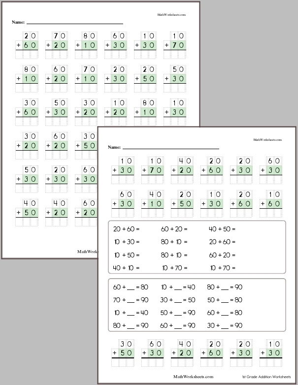 Free Addition Subtraction Worksheet For First Graders Download Free 