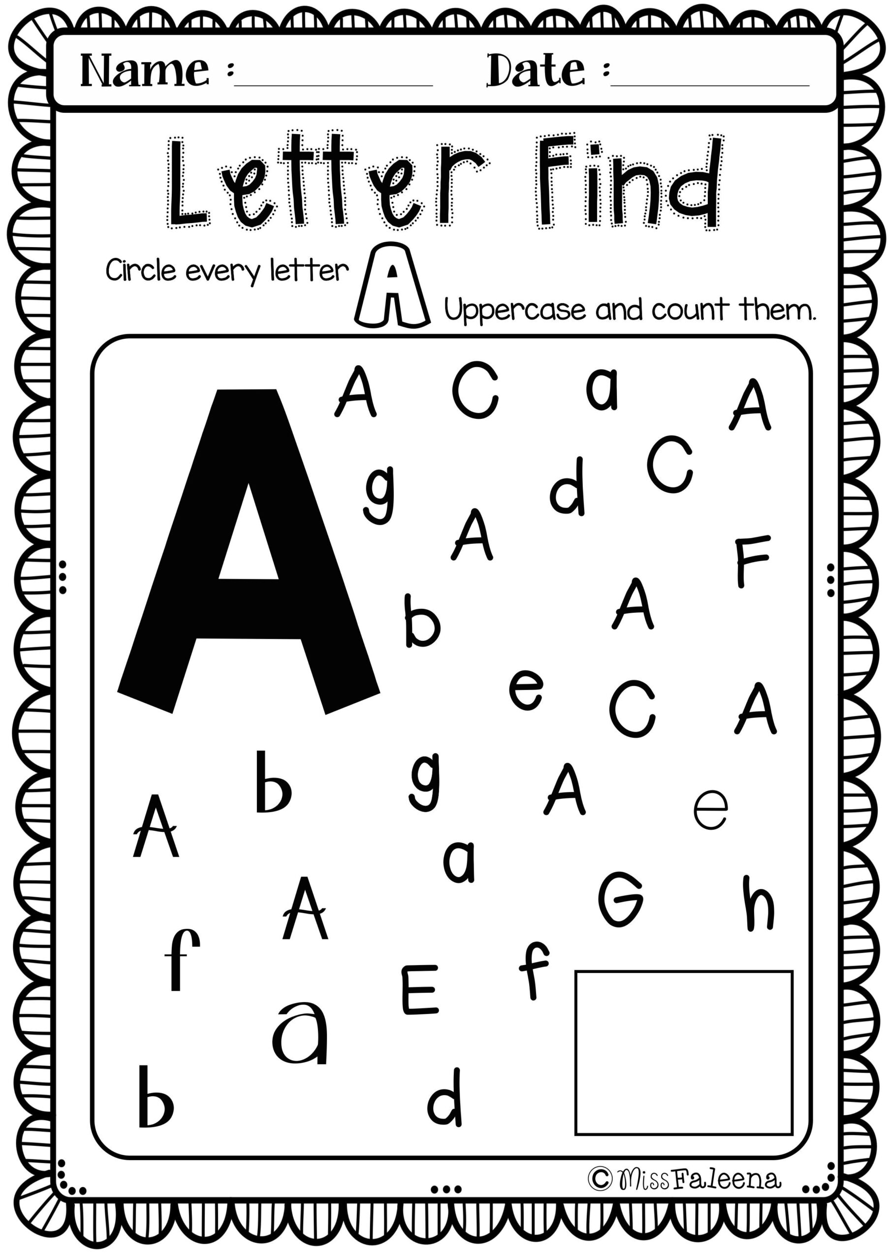 preschool letter worksheets