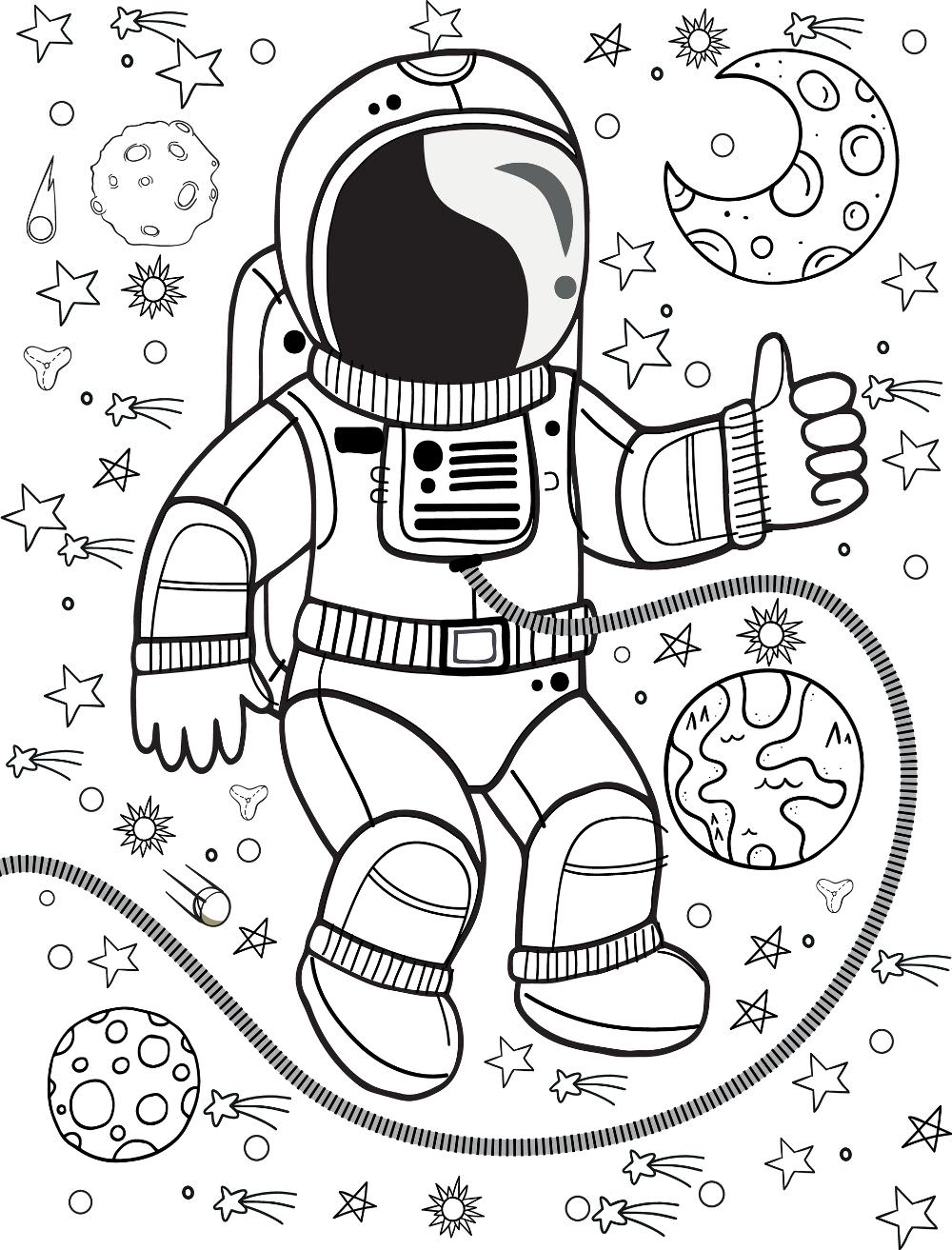 Free ASTRONAUT SPACE Coloring Pages For Download Printable PDF 