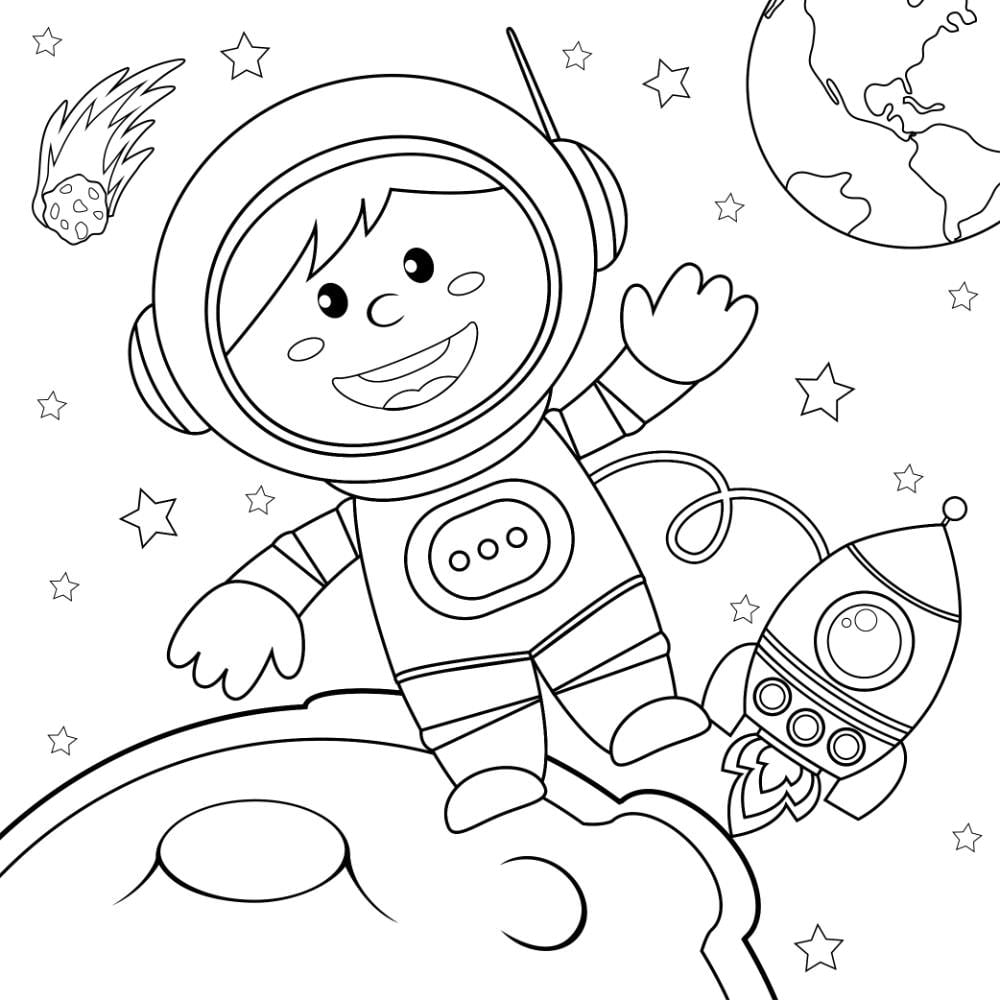 Free ASTRONAUT SPACE Coloring Pages For Download Printable PDF 