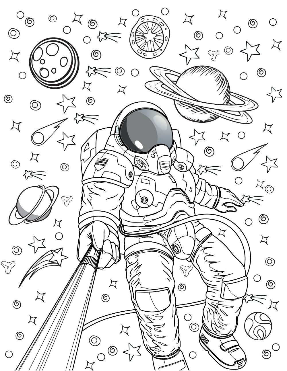 Free ASTRONAUT SPACE Coloring Pages For Download Printable PDF 