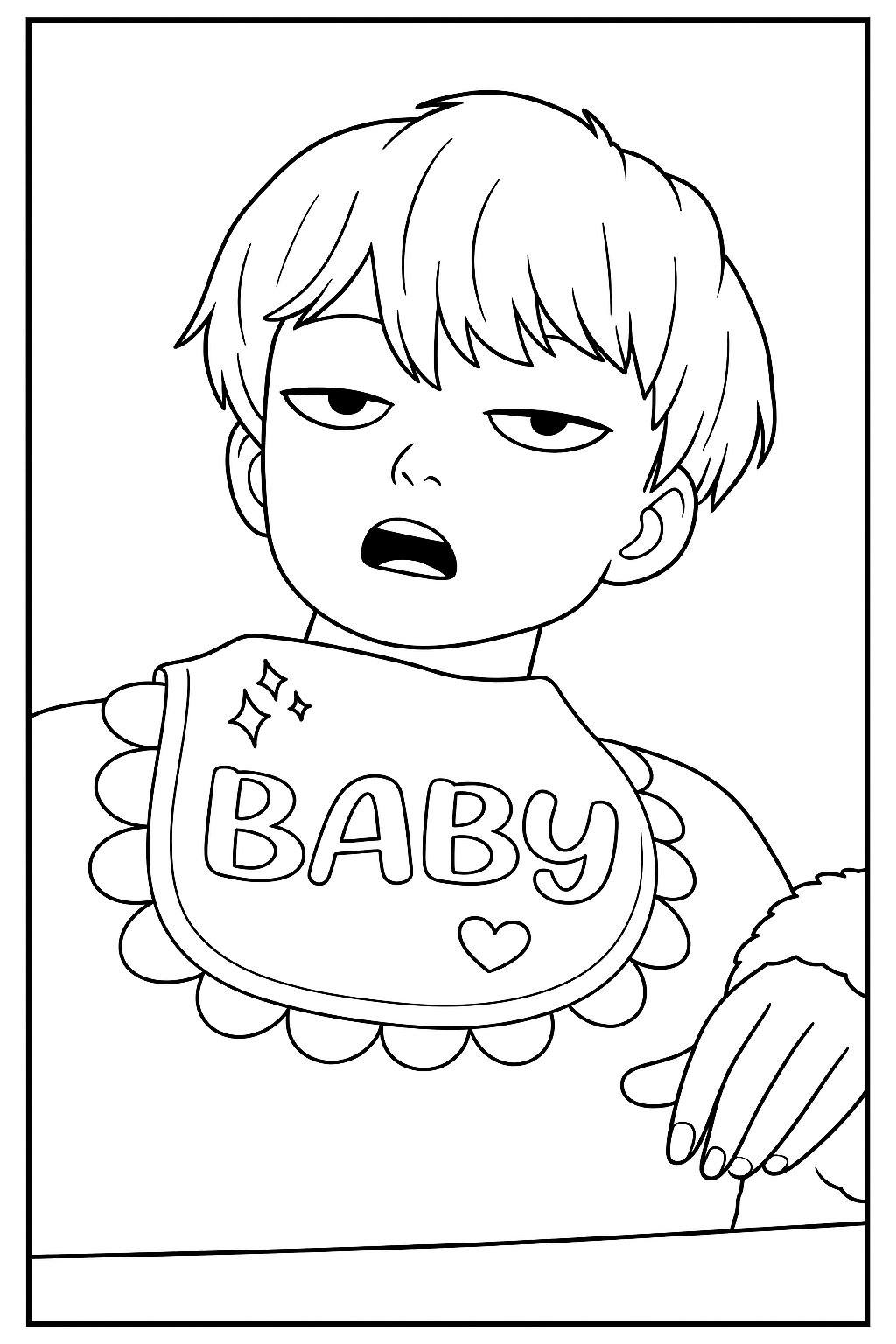 Free Baby Saja Confident Pose Coloring Pages Printable PDF No Login Free Baby Saja Confident Pose Coloring Pages Printable PDF No Login