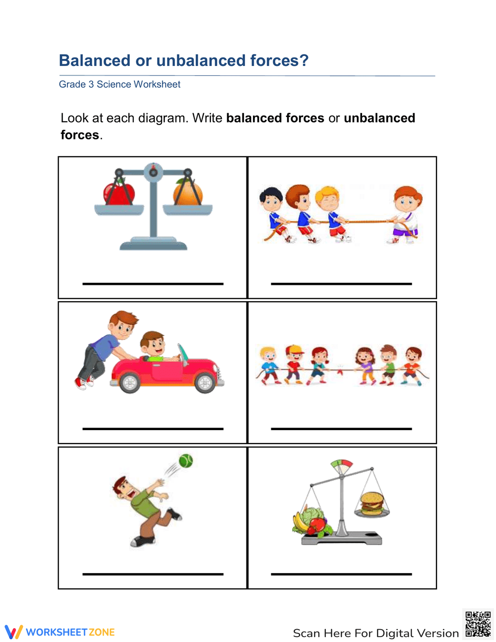 Free Balanced And Unbalanced Forces Worksheet Collection Worksheets 