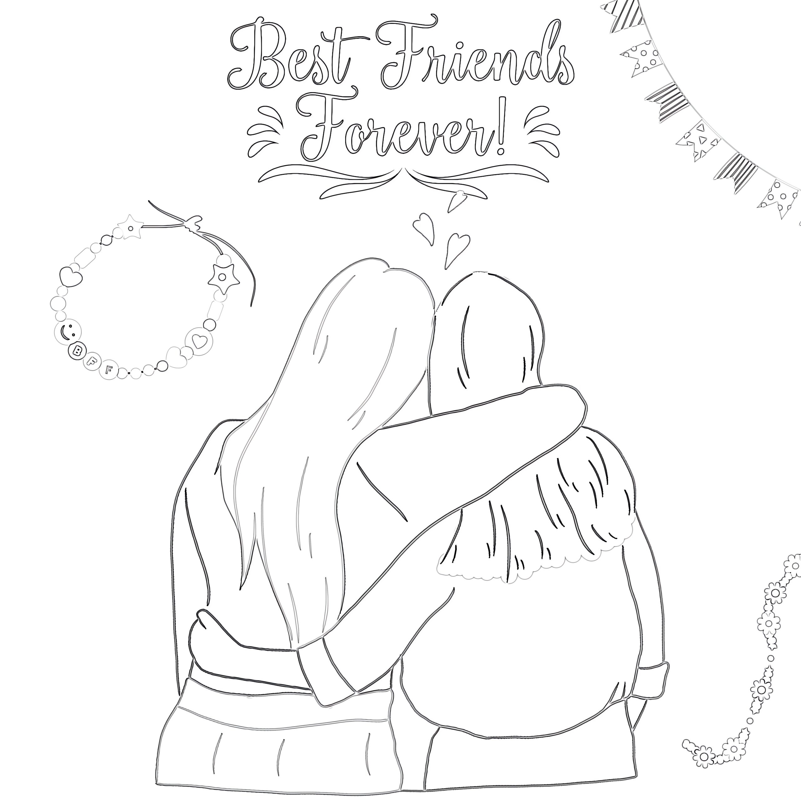 Free Best Friends Coloring Pages 2025 