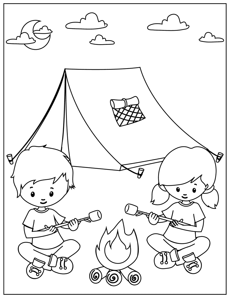 coloring pages for camping