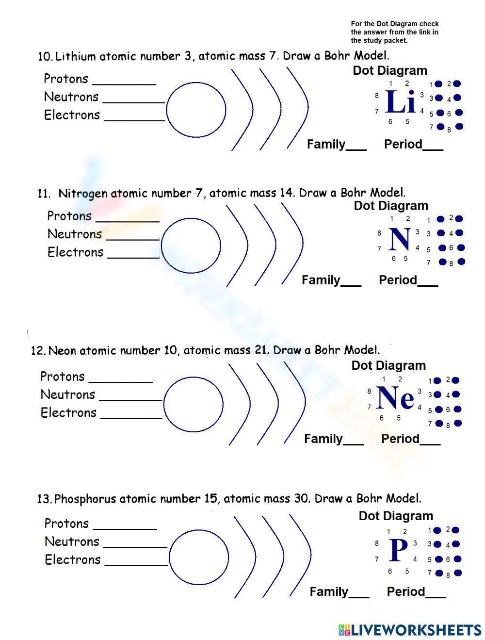 Free Collection Of Printable BOHR Model Worksheets Free Collection Of Printable BOHR Model Worksheets
