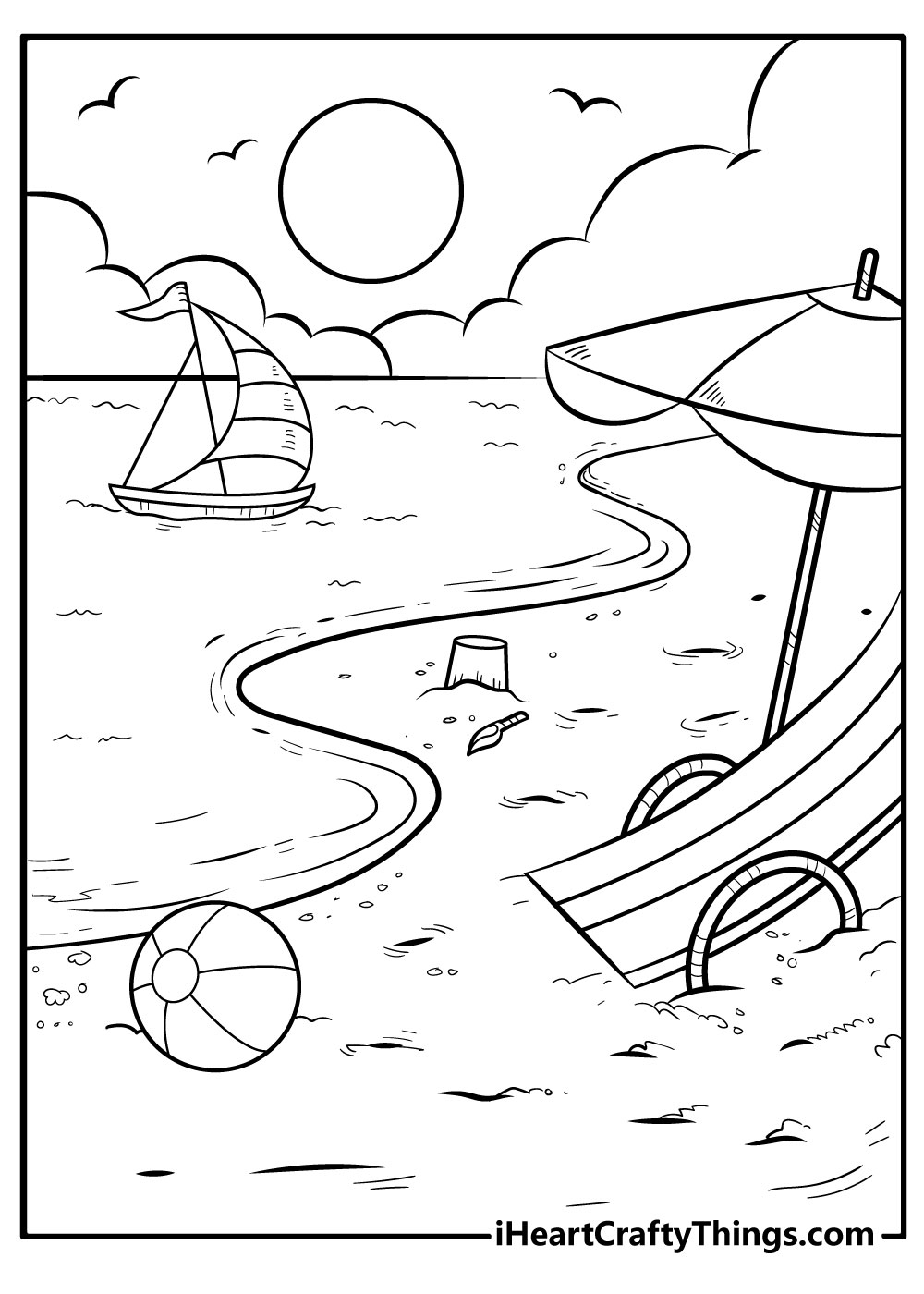 beach coloring pages