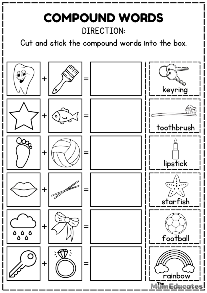 Free Compound Words List And Worksheets The Mum Educates