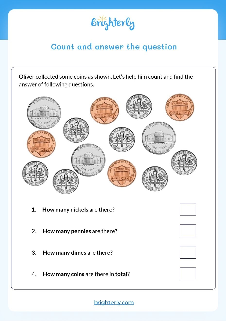 Free Counting Coins Worksheets For Kids PDFs Brighterly Free Counting Coins Worksheets For Kids PDFs Brighterly