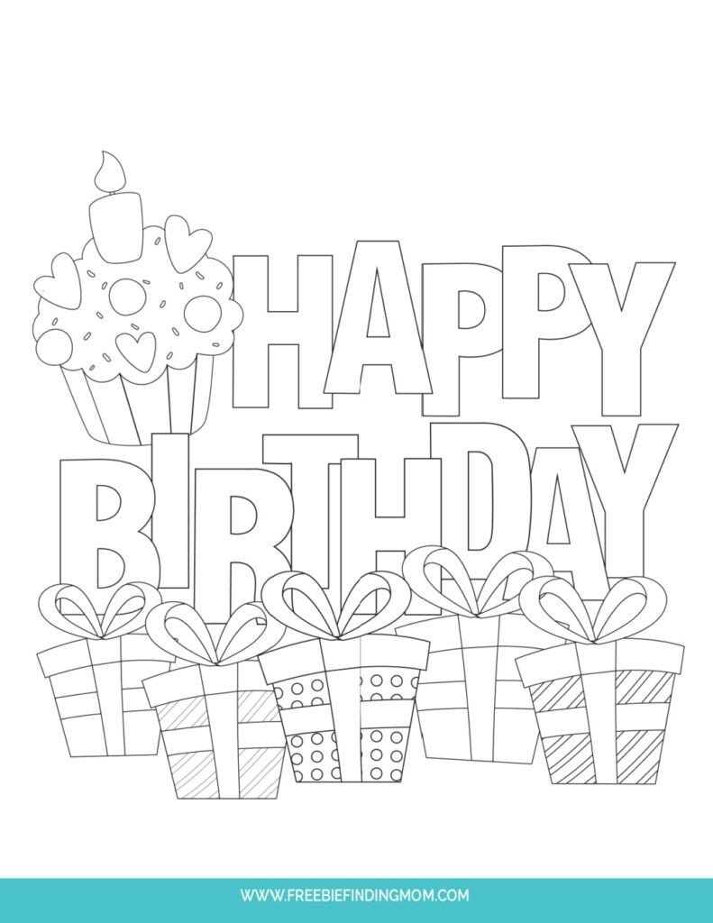 Free Cute Happy Birthday Shapes Coloring Pages Printable Free Cute Happy Birthday Shapes Coloring Pages Printable
