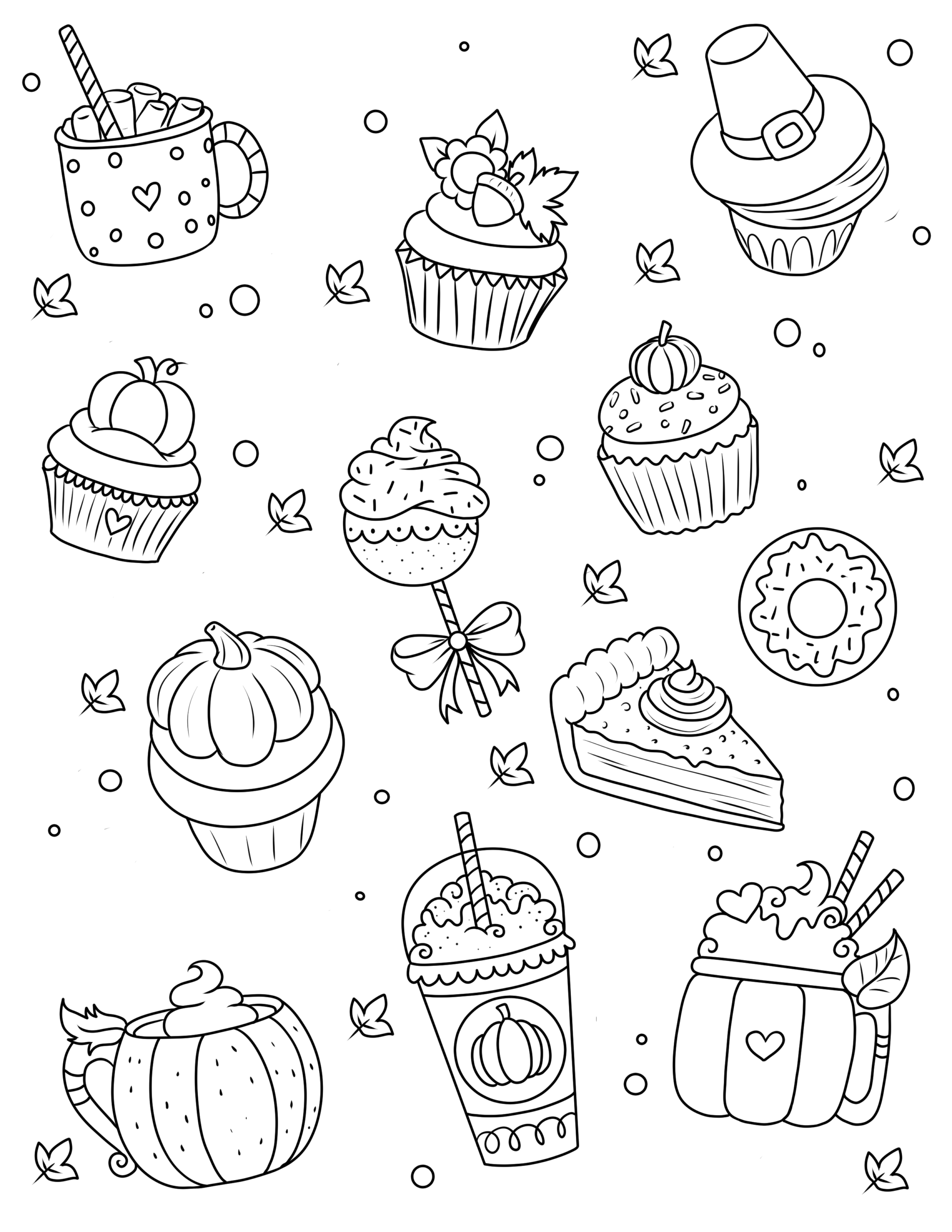 Free Dessert Coloring Pages