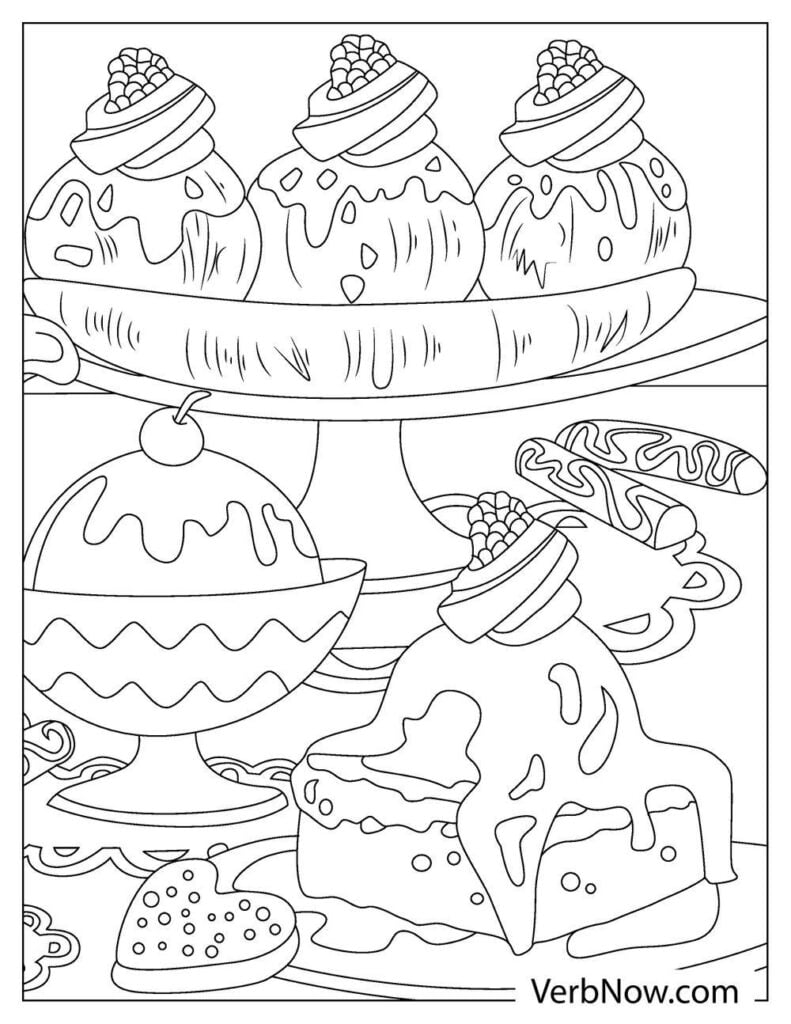Free DESSERTS Coloring Pages Book For Download Printable PDF VerbNow