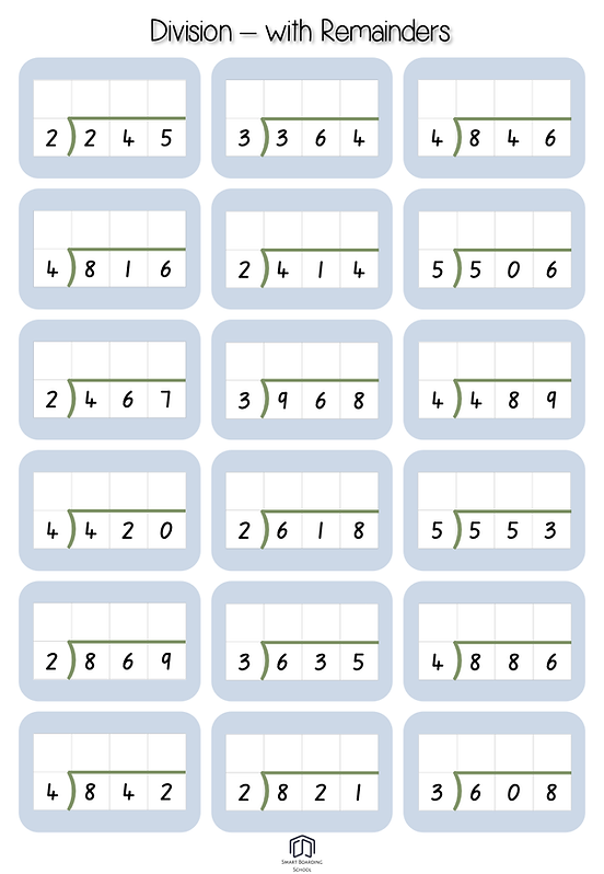 Free Division With Remainders Worksheet Worksheets Library