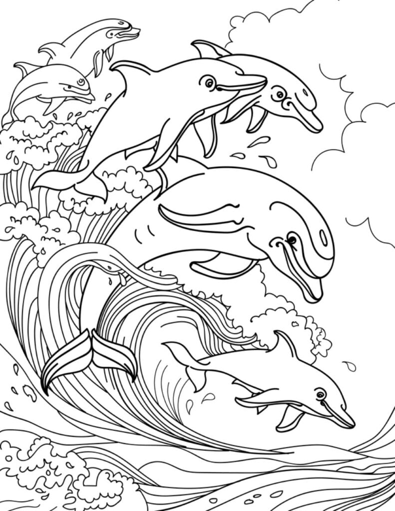 Free DOLPHIN Coloring Pages For Download Printable PDF 
