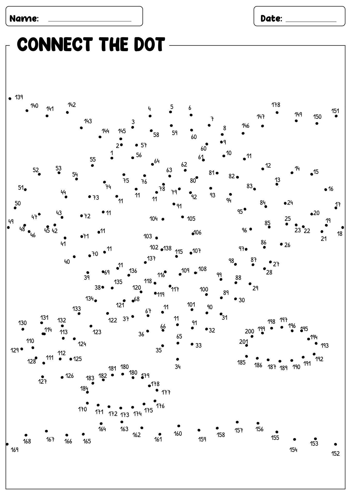 Free Dot To Dot Worksheets