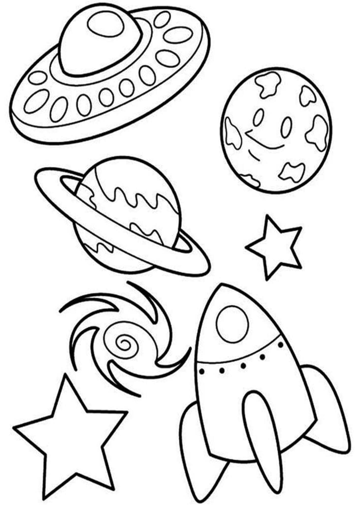 space coloring page