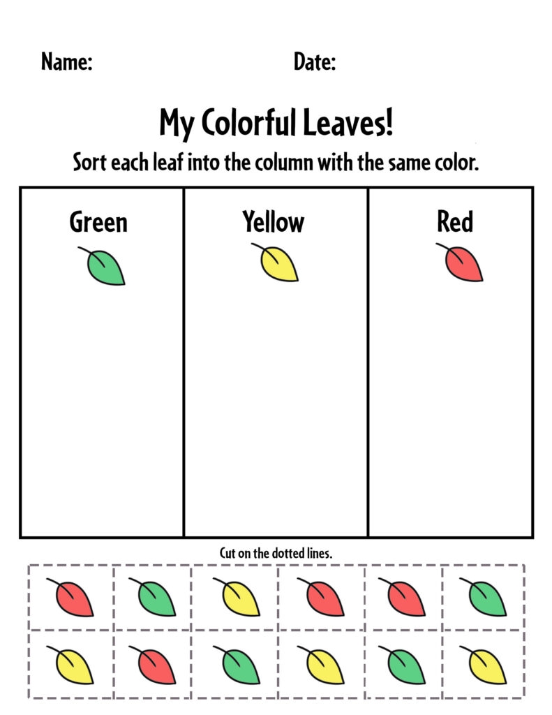 fall worksheets for preschool